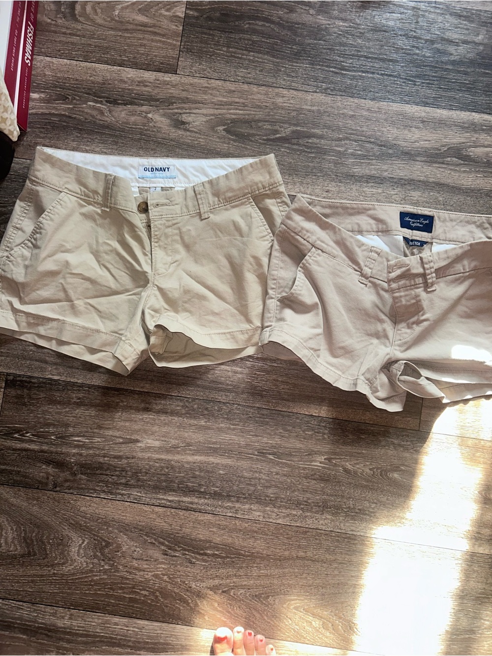 One pair old navy and one American eagle one size 2 one is 4